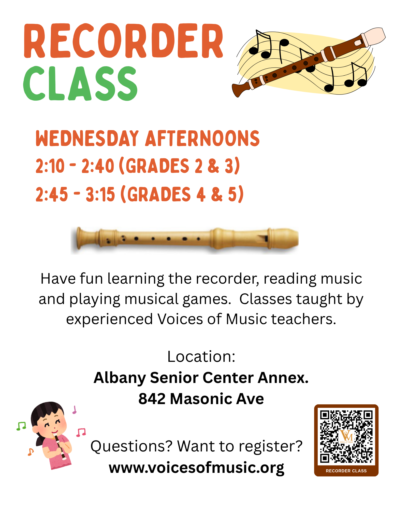 Voices of Music Recorder Classes